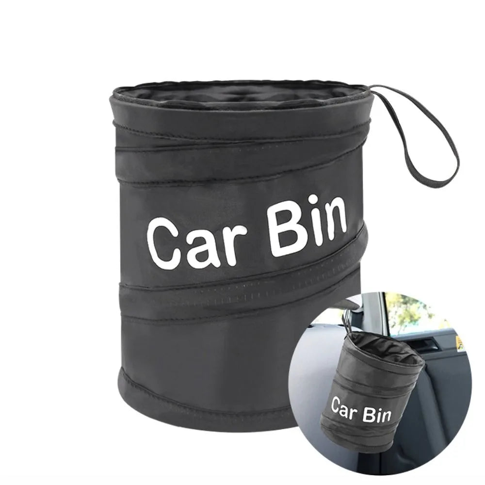 Waterproof Car Trash Can with Lid and Side Pocket