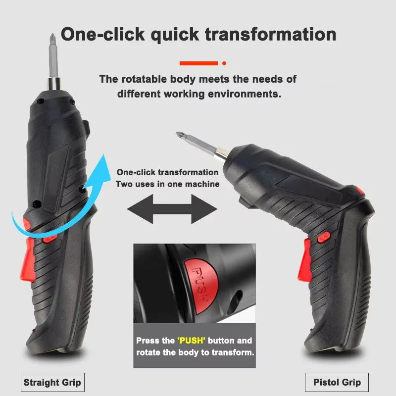 Cordless Electric Screwdriver Set for DIY and Repair