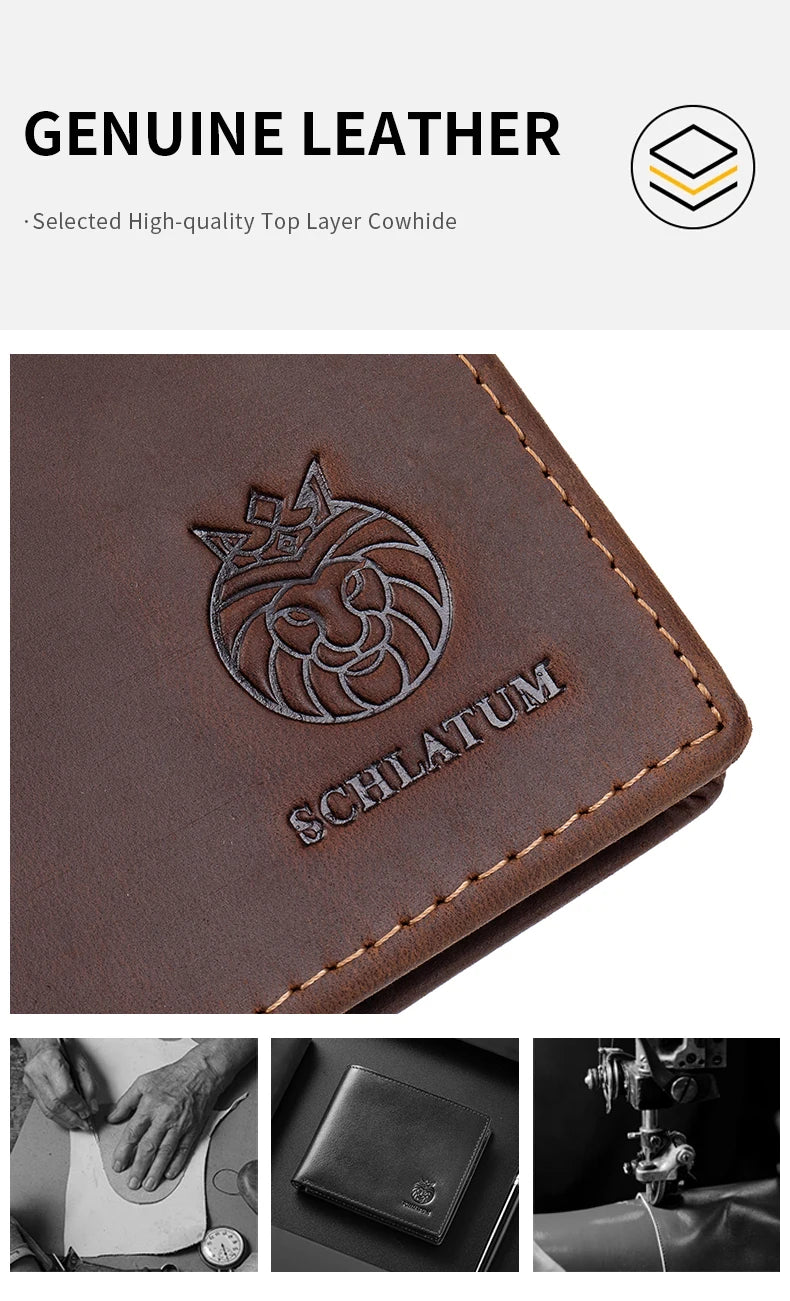 Vintage Genuine Leather Passport Holder with RFID Blocking