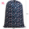 Large capacity drawstring laundry bag made of waterproof oxford cloth with a floral pattern
