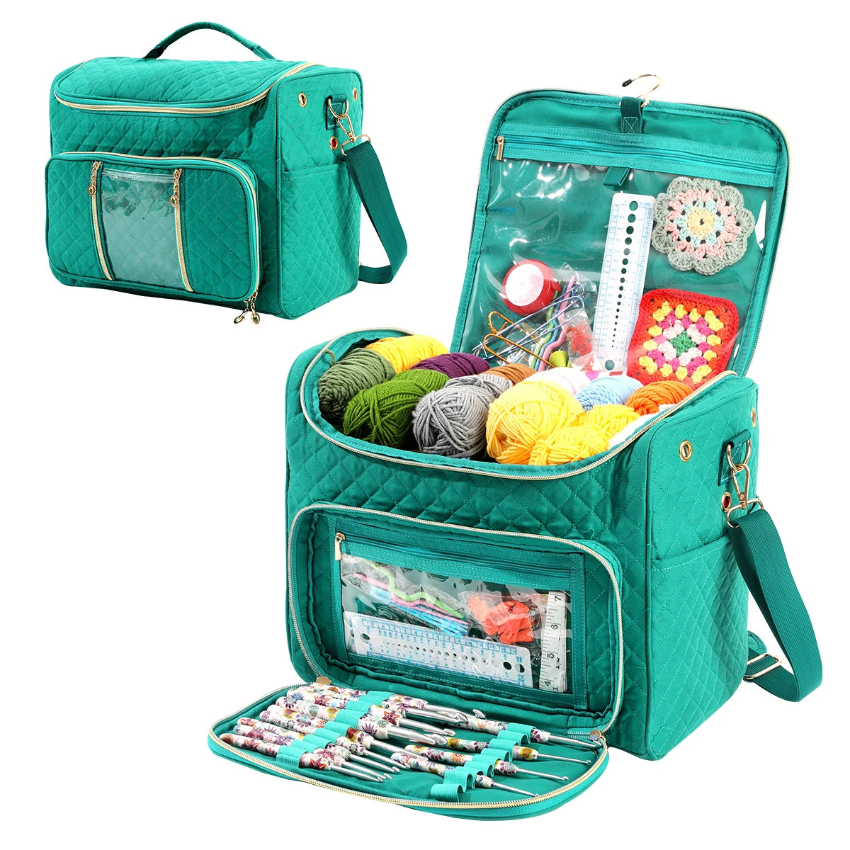 Portable Yarn Storage & Crochet Organizer Bag