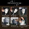 Instructions for use showing steps to set up and adjust a mini projector night light