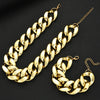 Gold-Plated Cuban Chain Necklace & Bracelet Set