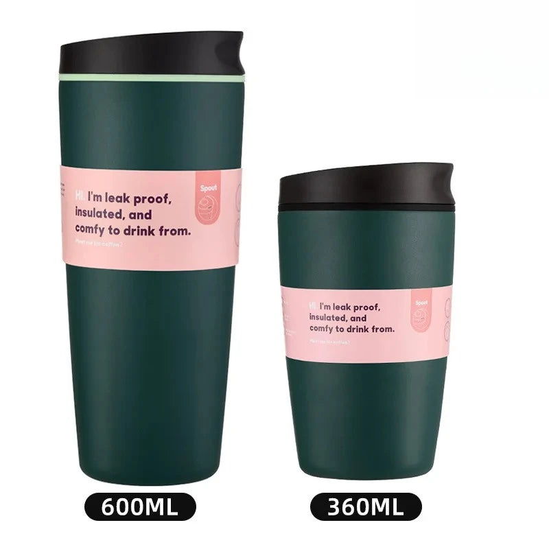 Double-Wall Insulated Coffee Tumbler with Leak-Resistant Lid