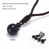 Geometric Natural Stone Pendant Necklace with Adjustable Leather Cord