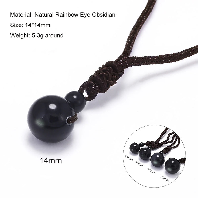 Geometric Natural Stone Pendant Necklace with Adjustable Leather Cord