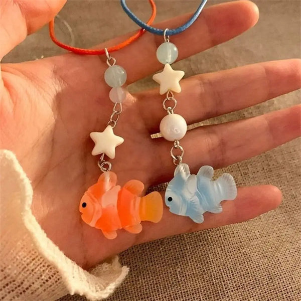 Cute Cartoon Fish Pendant Necklace