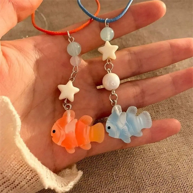 Cute Cartoon Fish Pendant Necklace