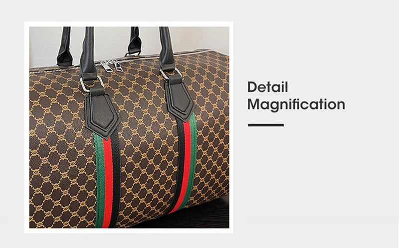 Large Capacity Women's Travel Duffel Tote with Plaid Design