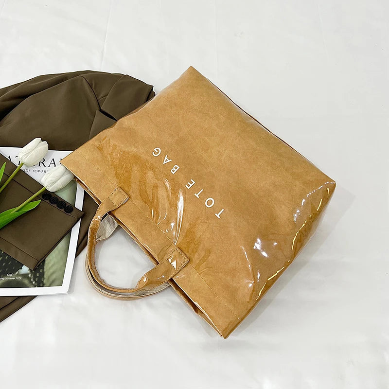 Clear PVC Tote Bag with Letter Print