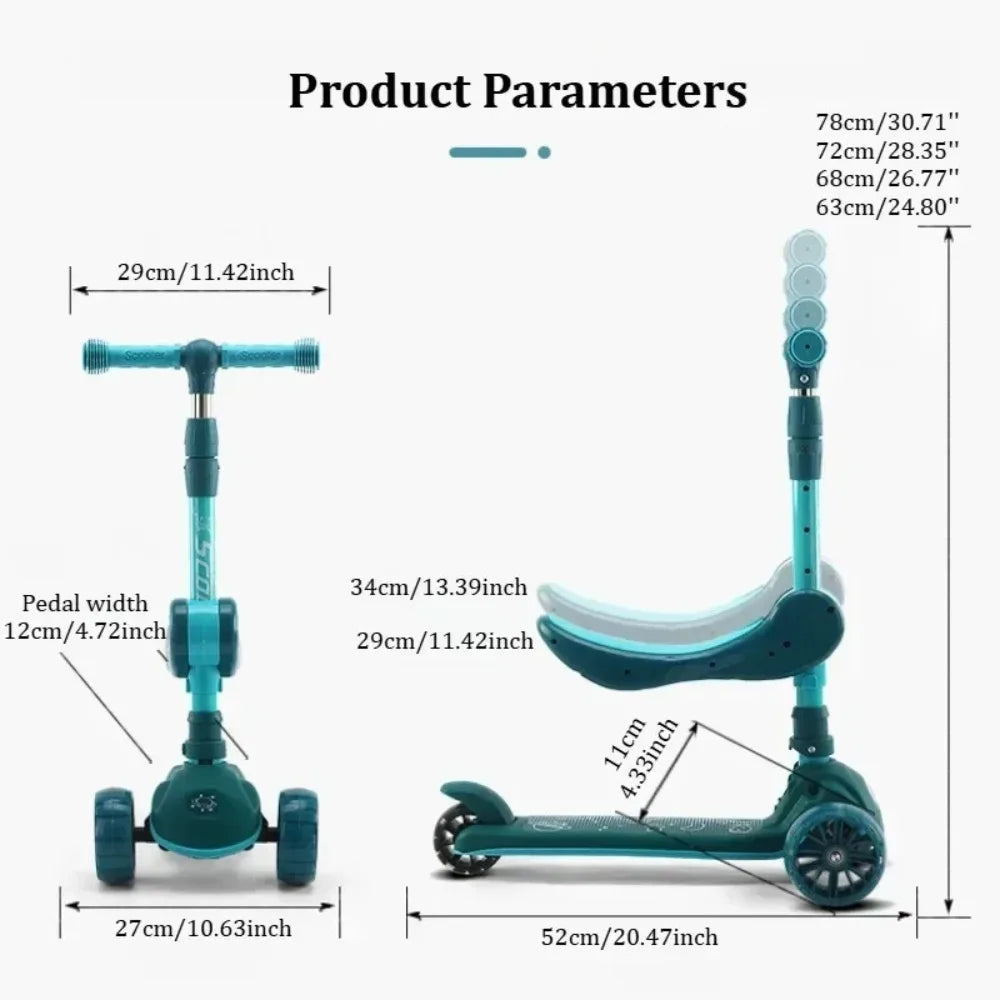 2-in-1 Adjustable Kids Scooter (Sit or Stand)