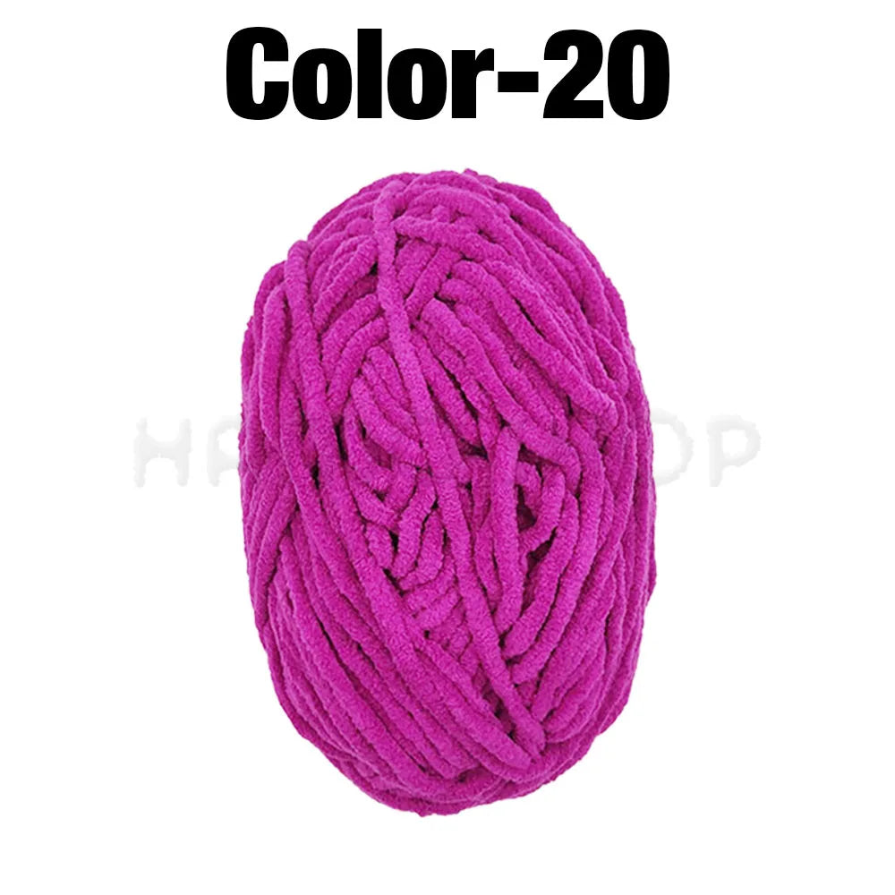 Soft Velvet Chenille Yarn for Knitting and Crochet – 2 Rolls