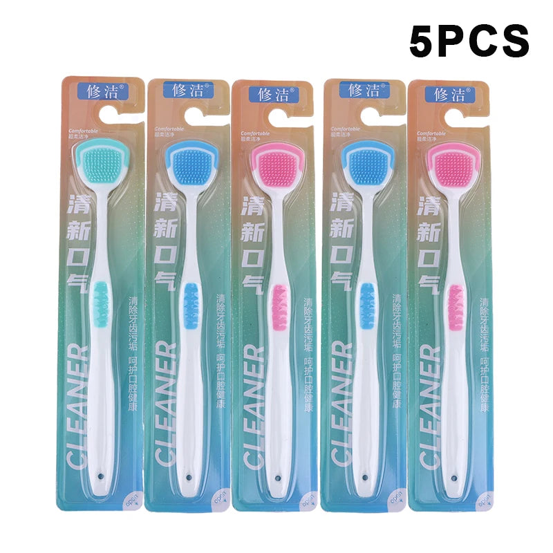 Soft Silicone Tongue Cleaner Set for Fresh Breath