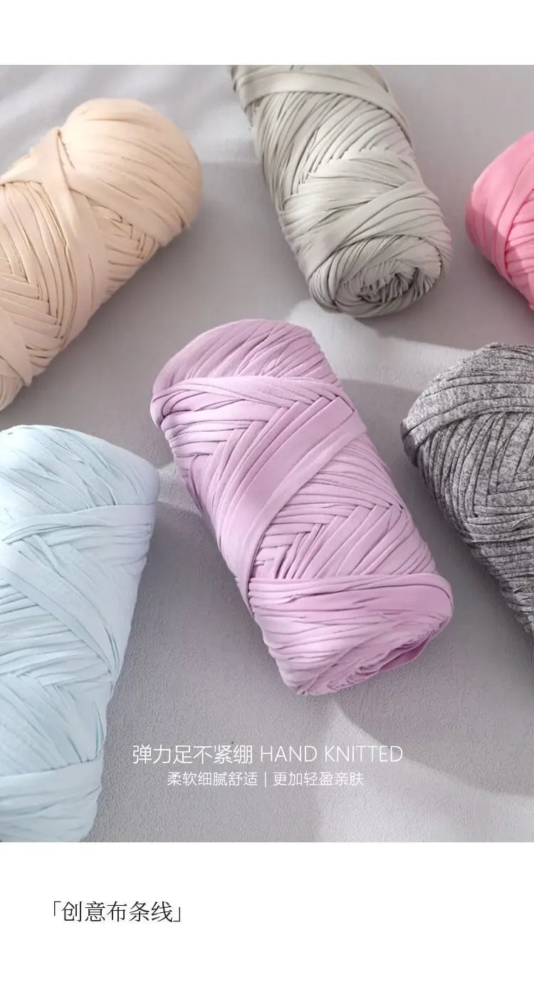 Elastic T-Shirt Yarn for Crochet and Knitting (2-Pack, 50m Each)