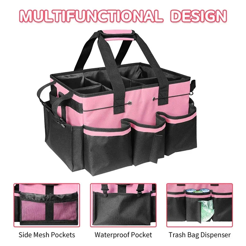 Large-Capacity Cleaning Tool Organizer Bag with Detachable Apron