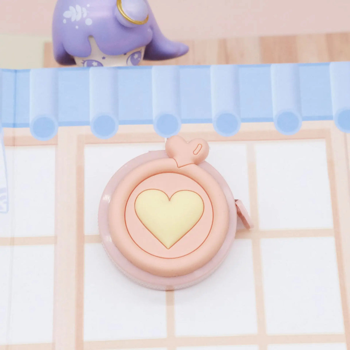 Pastel Heart-Shaped Retractable Tape Measure