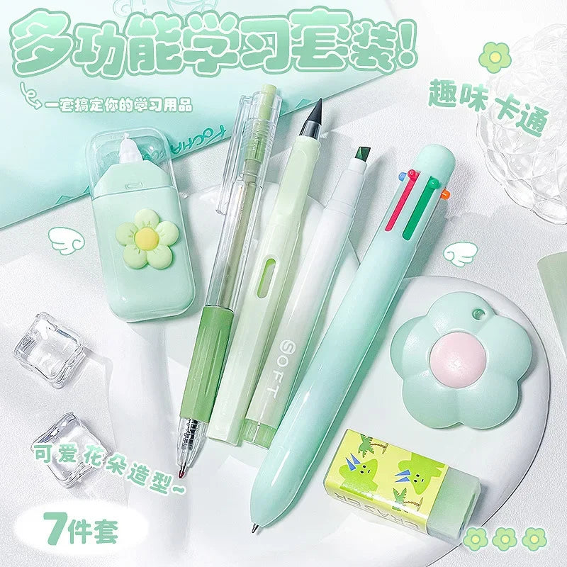 Kawaii Cartoon School Supplies Gift Set