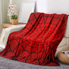 Red Spider Web Print Cozy Flannelette Throw Blanket