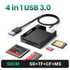 4-in-1 USB 3.0 Card Reader with USB-C Adapter
