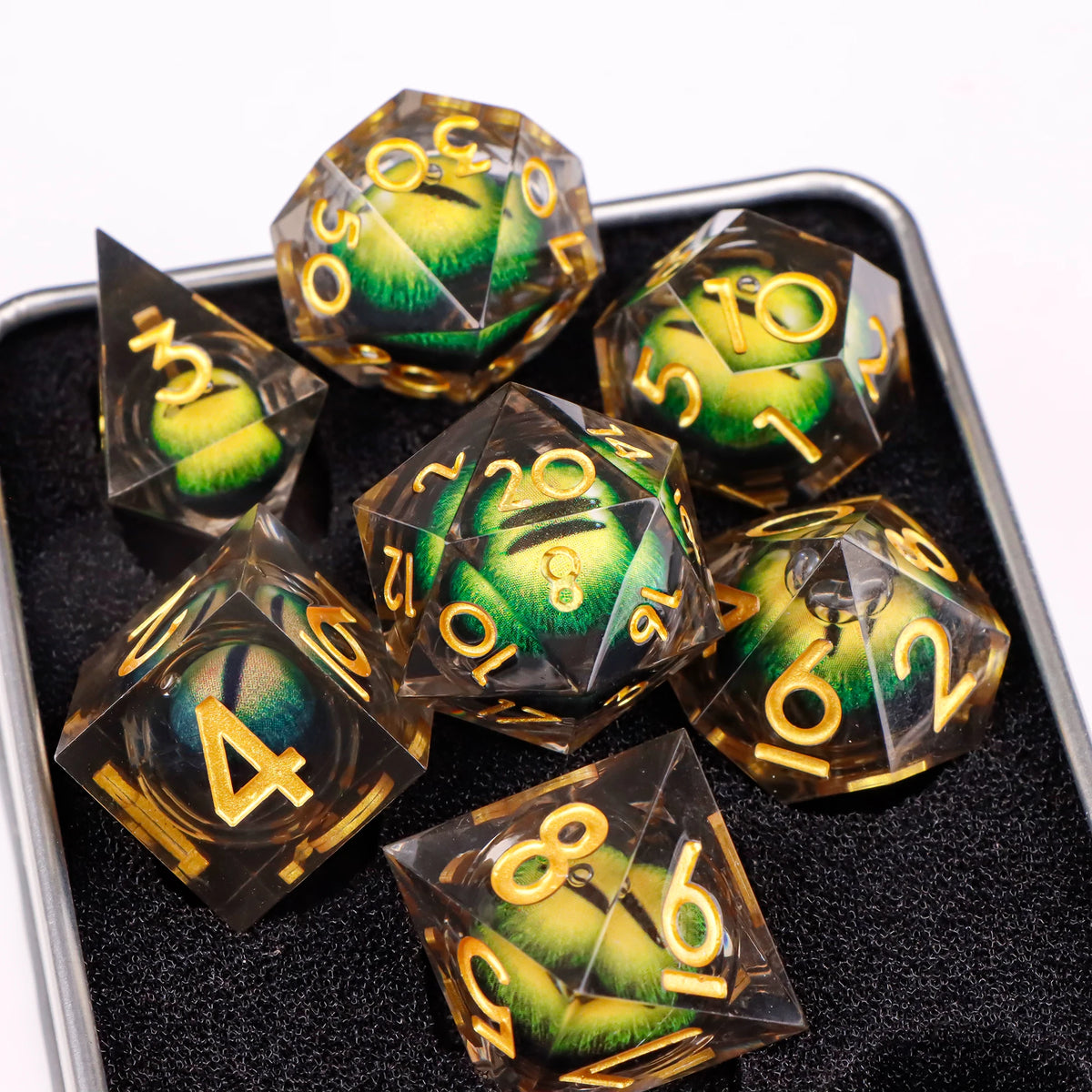 Beholder's Eye Sharp Edge Resin Dice Set for D&D