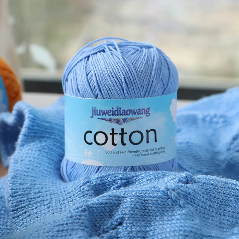 Premium 100% Cotton Yarn – Medium-Fine Weight for All-Season Knitting