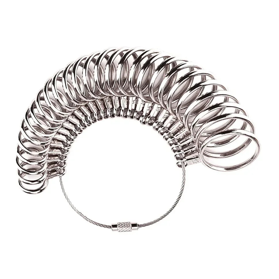 Stainless Steel Ring Sizer Gauge for Accurate Finger Measurement