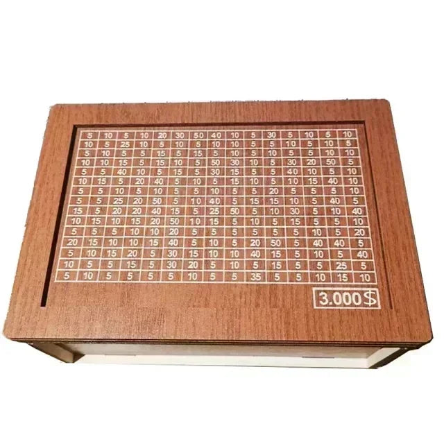 Wooden Money Saving Box with Built-in Coin Counter