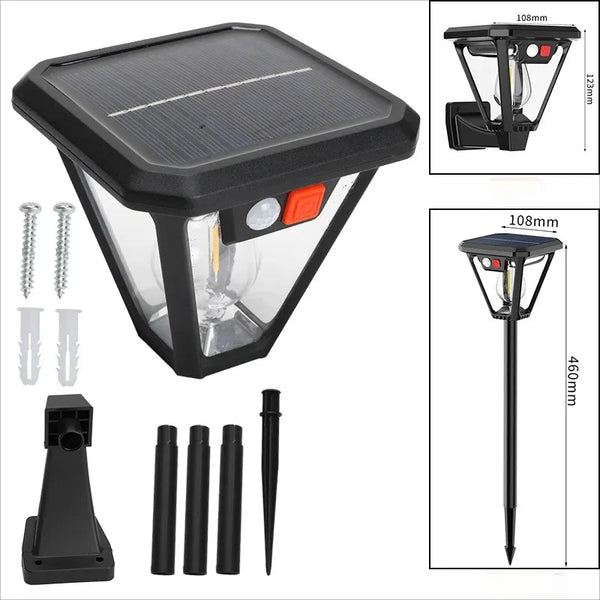 Solar-Powered Motion Sensor Light with Dual Mounting Options