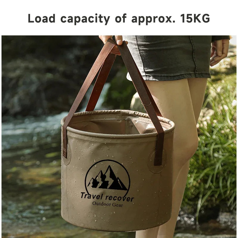 Portable Foldable PVC Storage Bucket for Camping and Cleaning