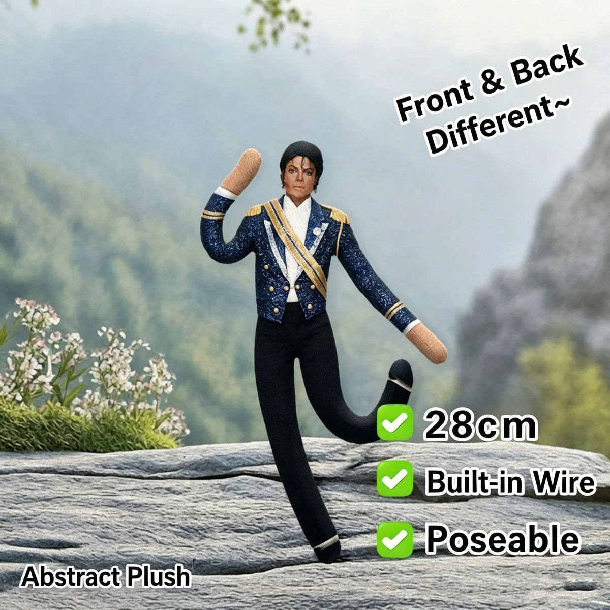 Michael Jackson Bendable Plush Doll with Wire Frame