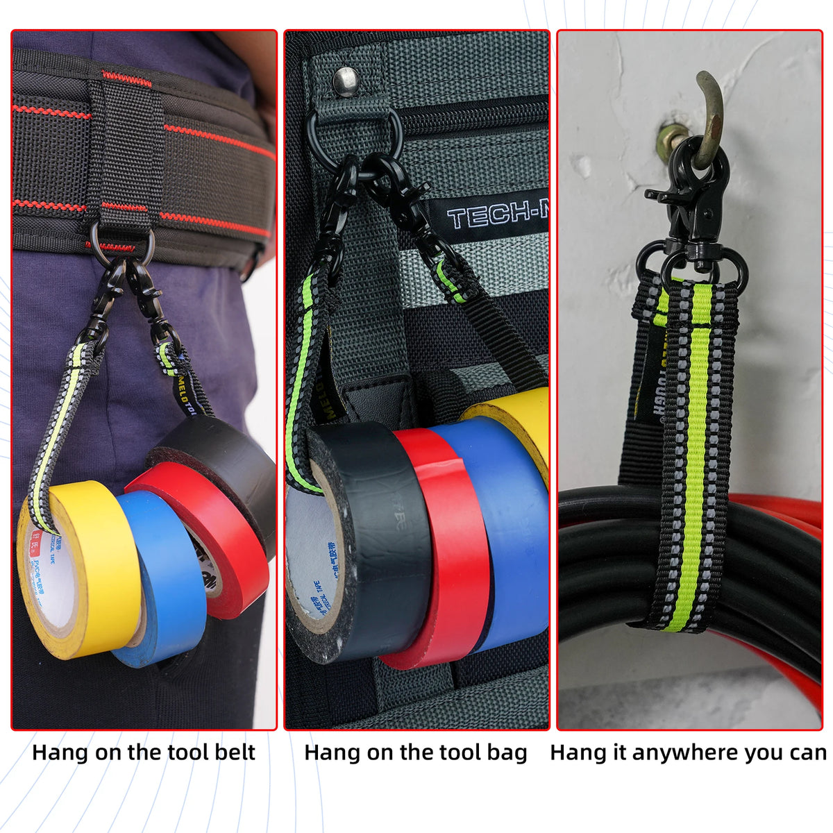 Durable Electrical Tape Holder with Snap Hook for Tool Belts and Pouches