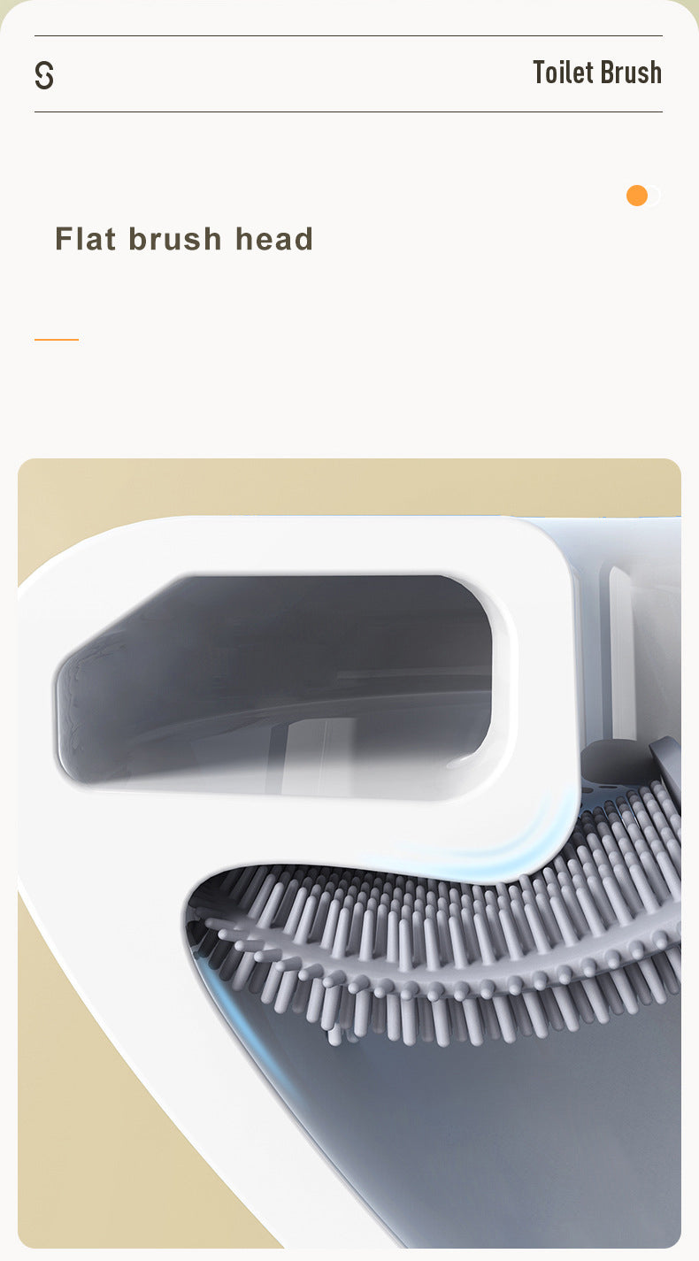 Silicone Toilet Brush with Wall-Mount Holder