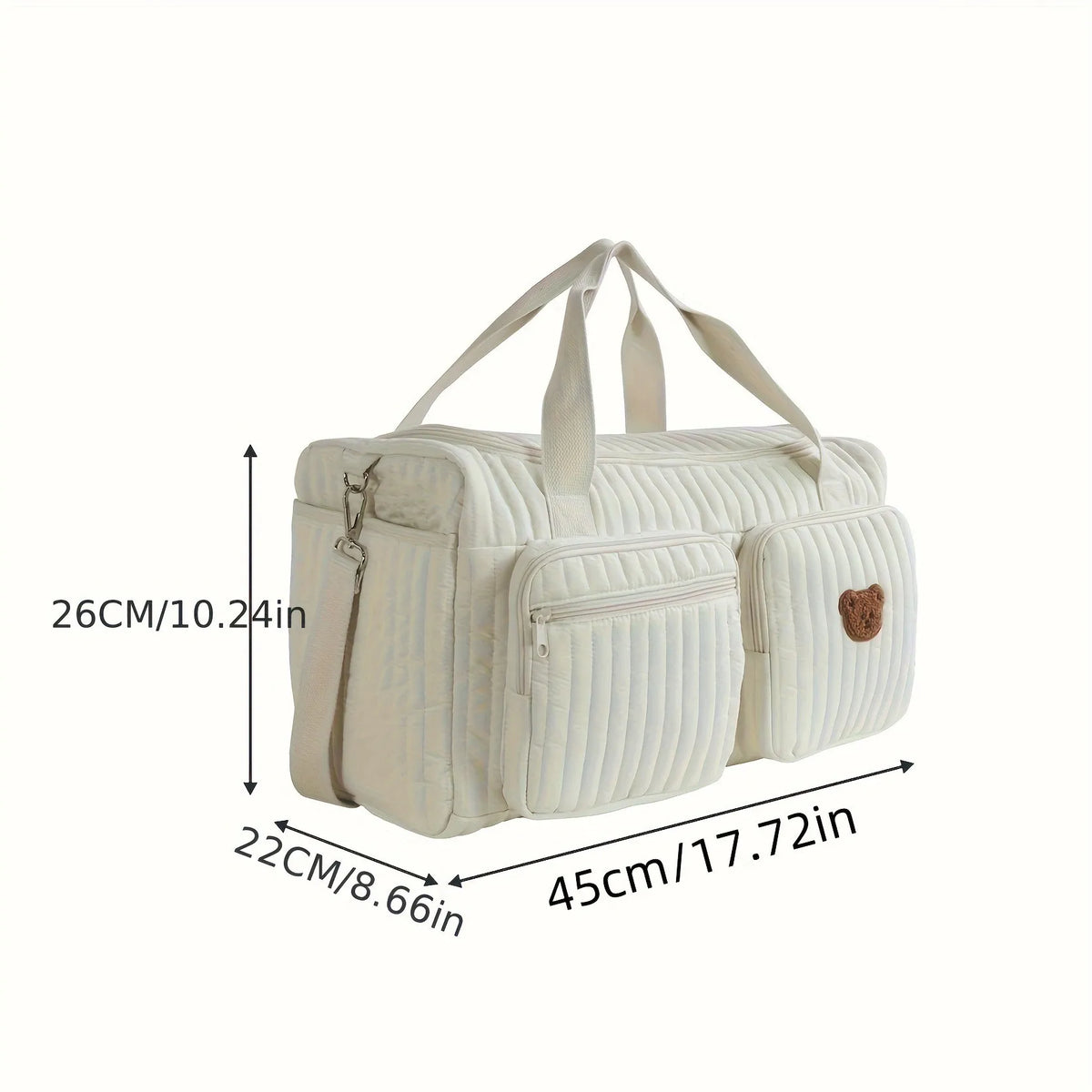 Charming Bear Embroidery Diaper Bag for Modern Parents