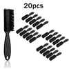 A set of 20 black grooming brushes for wigs and beards, including a large brush and multiple smaller detailing brushes.