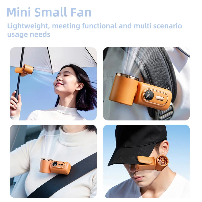 Portable Rechargeable Mini Handheld Fan with 5 Speeds & LED Display