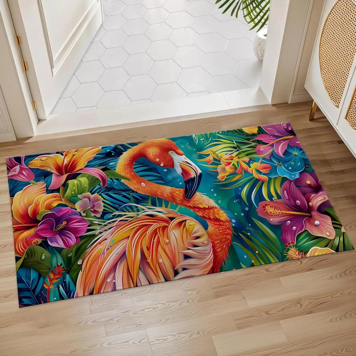 Rottweiler Non-Slip Entryway Door Mat – Durable Polyester Floor Rug for Living Room & Entry