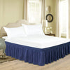 Wrap-Around Ruffle Bed Skirt with Elastic Belt - 15 Inch Drop