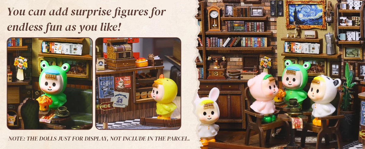 Book Nook DIY Wooden Miniature Kit with LED Lighting