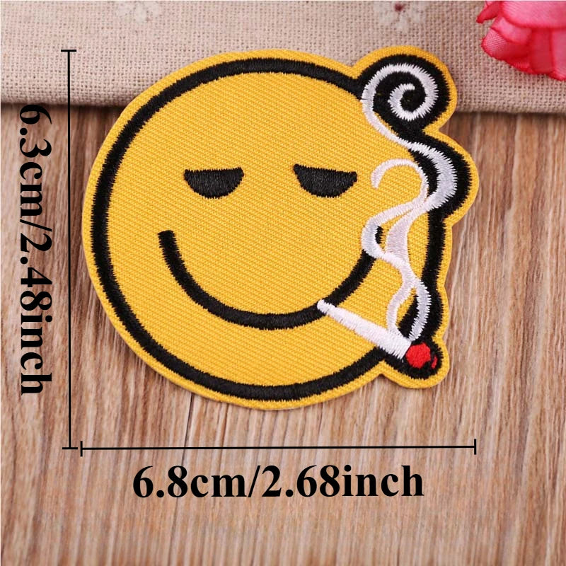 Funny Yellow Expression Embroidered Iron-On Patch