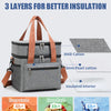 Insulated Double-Layer Lunch Tote with Shoulder Strap
