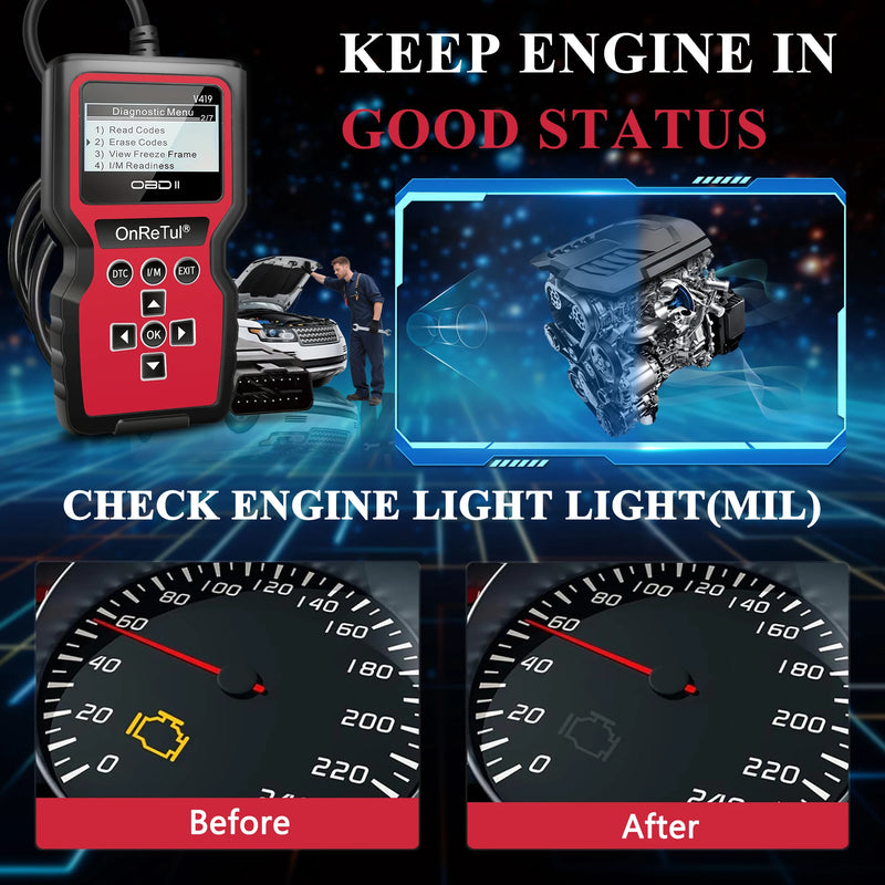 جهاز فحص تشخيصي OBD2 مع دعم I/M Readiness وMode 6/8