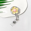Floral Retractable Badge Reel with Clear ID Holder