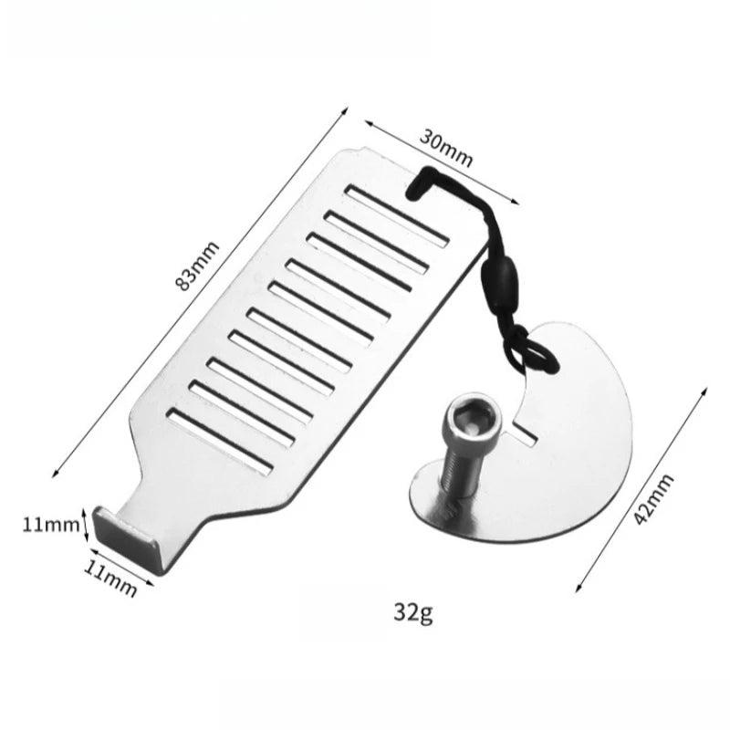 Verrou de porte à double trou en acier inoxydable avec plaque à fente et porte-clés.