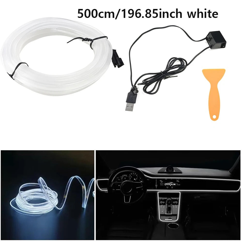 USB Powered EL Wire Ambient Light Strip for Car Interior