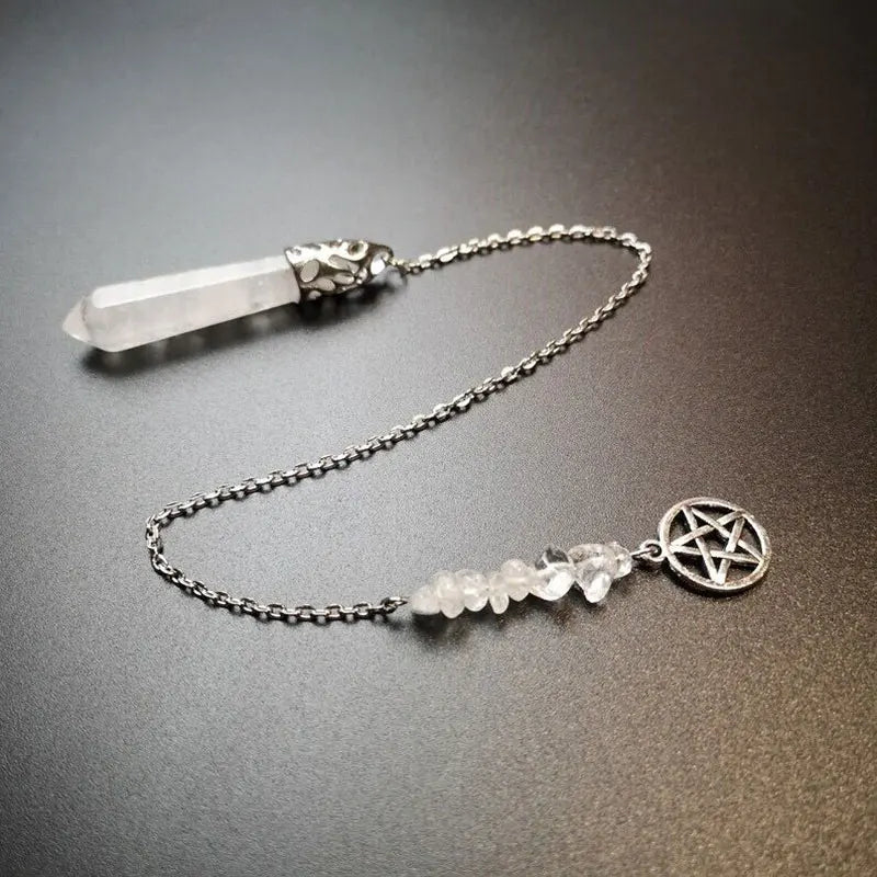 Natural White Quartz Crystal Pendulum for Dowsing & Divination
