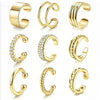 Minimalist Vintage C-Shaped Clip-On Earrings Set