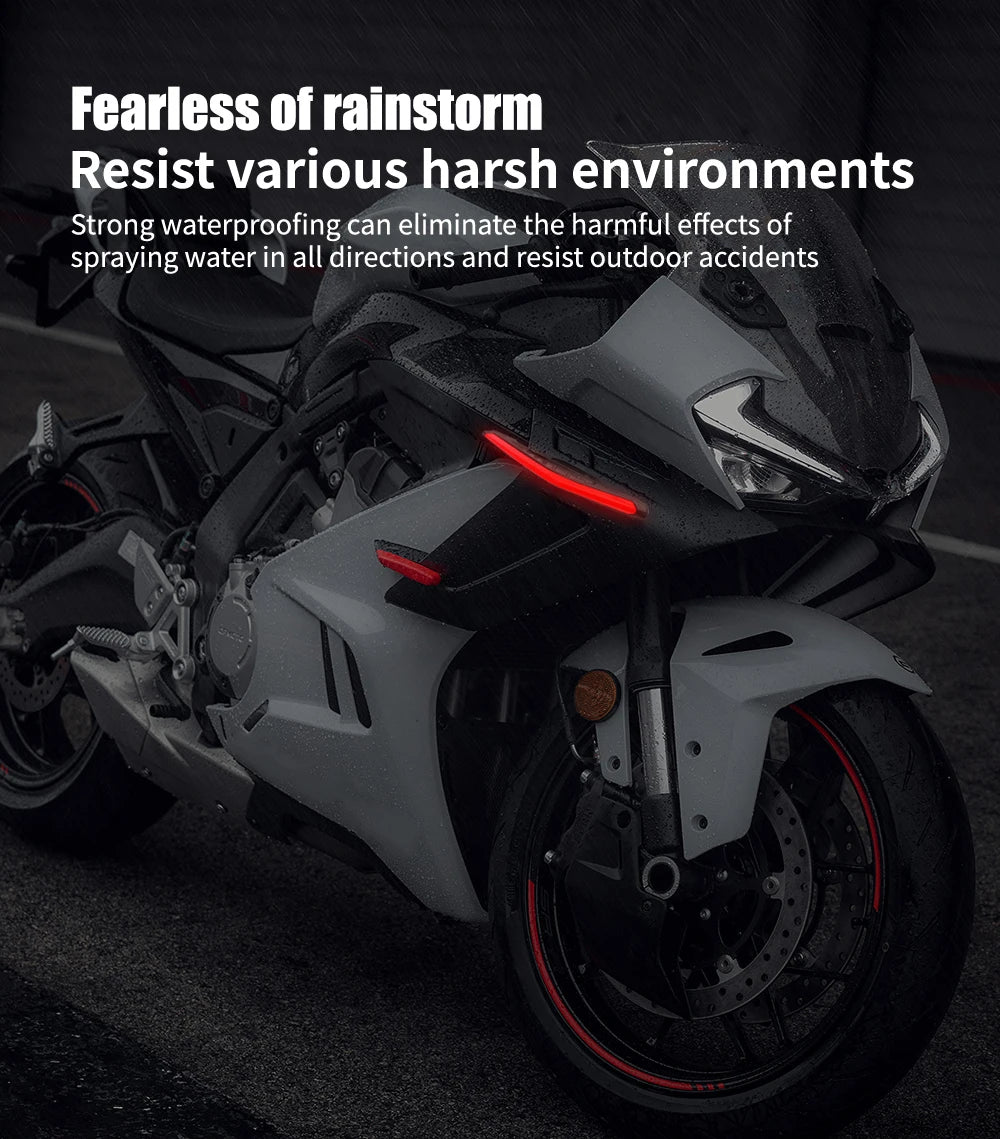 Motorcycle Front Side Spoiler Winglets with LED Light