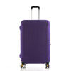 Purple stretchy suitcase cover protector for 18-32 inch luggage with a black handle.
