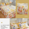 Floral Bed Skirt Set with Anti-Slip Mattress Cover