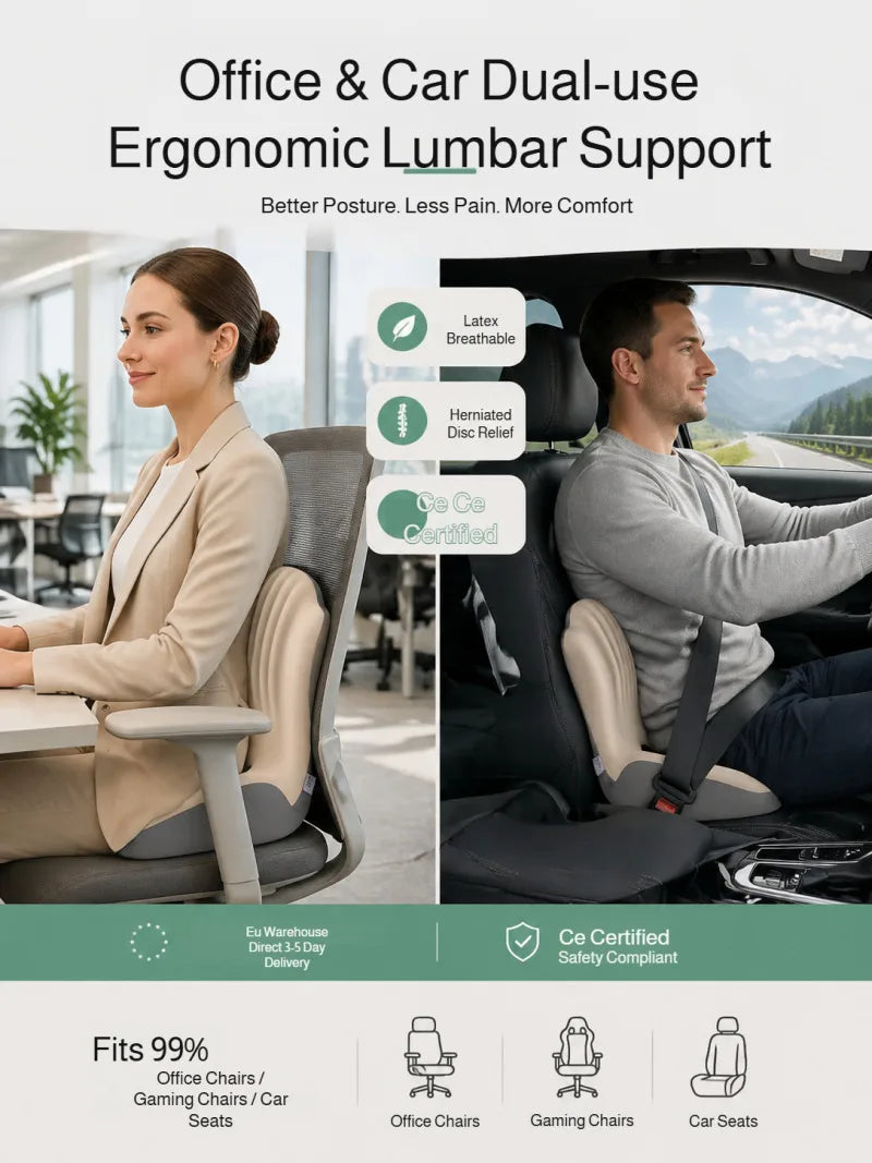 Ergonomic Shell Seat Cushion and Backrest Set